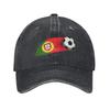Флаг Португалии Футбольный Мяч Бейсболка Модная Потертая Стиранная Snapback Кепка Унисекс Женская Для Тренировок Регулируемая Посадка Кепки Шляпа