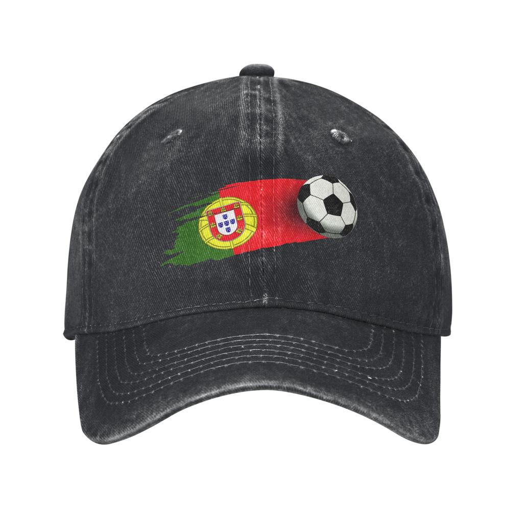 Флаг Португалии Футбольный Мяч Бейсболка Модная Потертая Стиранная Snapback Кепка Унисекс Женская Для Тренировок Регулируемая Посадка Кепки Шляпа