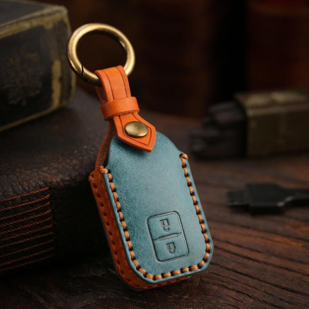 Suzuki Key Cover for and New Custom Key and Genuine Tanned Smart Key Custom Leather [smasol] Jimny, Nomad, Frontus, Spacia, Jimny, Case, XBEE, Solio,