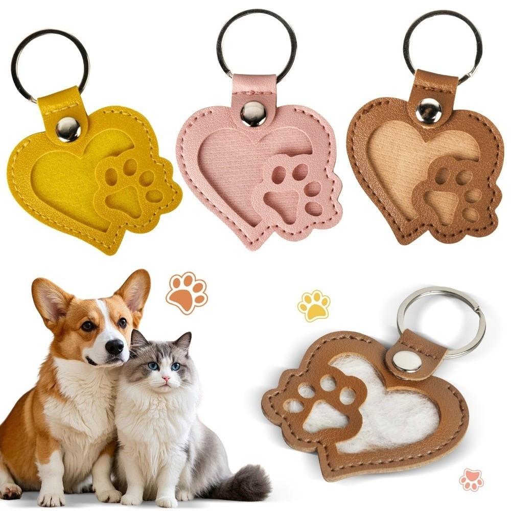Portable Pet Hair Storage Bag Heart Shape Pet Fur Keepsake Holder Pet Hair Key Chain Birthday Gift