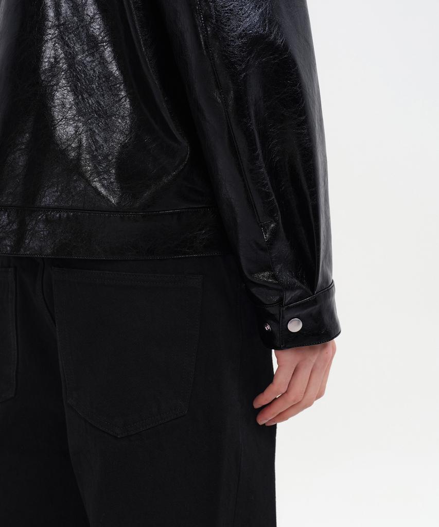 Musinsa Standard Patent Synthetic Leather Single Jacket [Black]