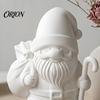 Рождественское украшение своими руками 3D-печатная фигурка Санта-Клауса для раскрашивания, Настольное праздничное украшение-орнамент, Белая полимерная фигурка для демонстрации на полке стола, Ручная работа