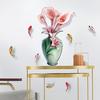 Sweet Room,Bird Fish Flower Vase Wall Sticker Poster Living Room Hallway Background Wall Sticker