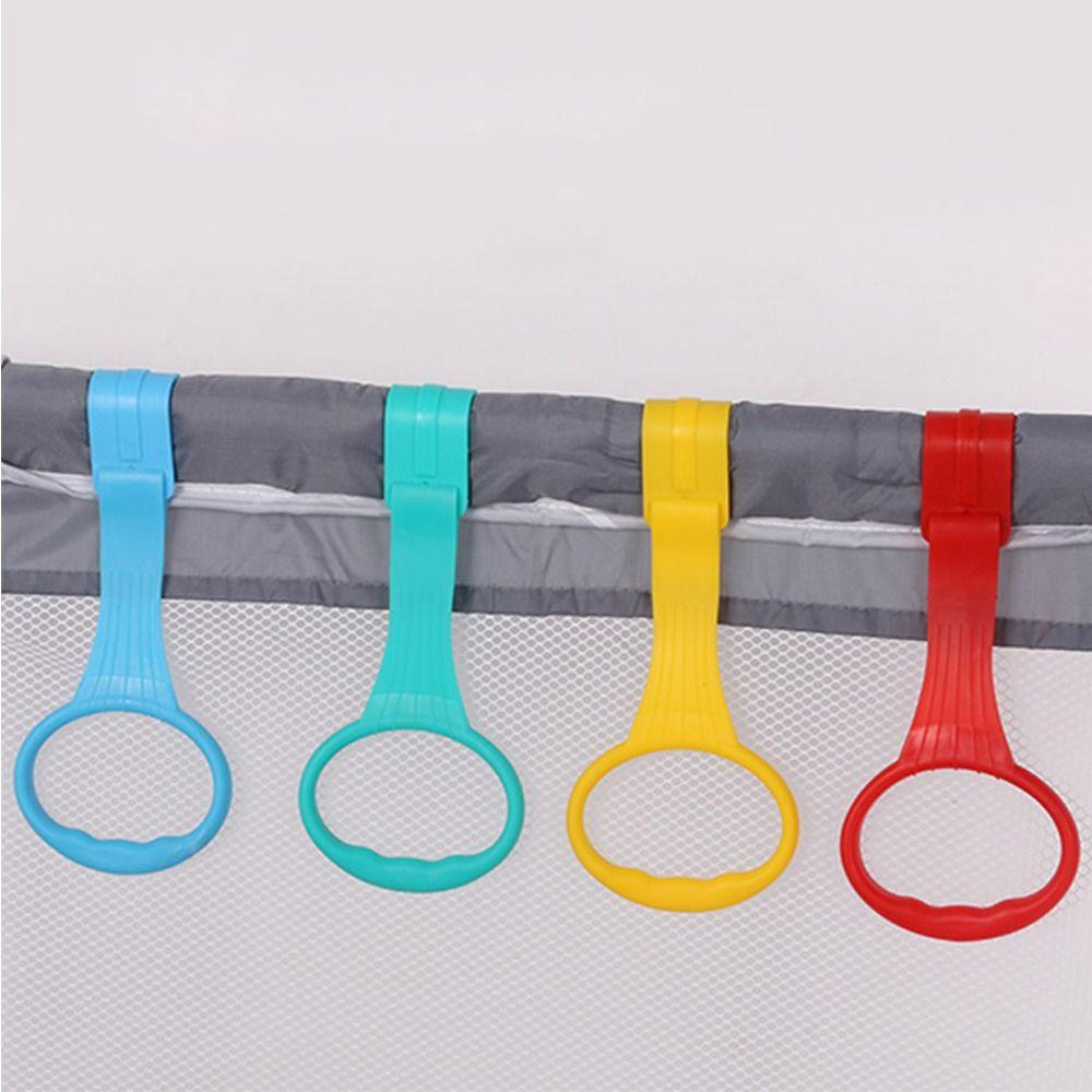 Solid Color Pull Ring for Playpen Bed Accessories Baby Crib Hooks Hand Pull Ring Help Baby Stand