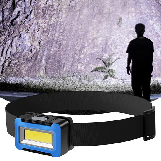 Налобный фонарь 45 градусов, регулируемый, работающий от батареек, эластичная лента, водонепроницаемый