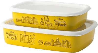 Неглубокий квадратный контейнер Fuji Enamel Disney Winnie the Pooh ML, набор из 2 предметов DYQ-2SF.P