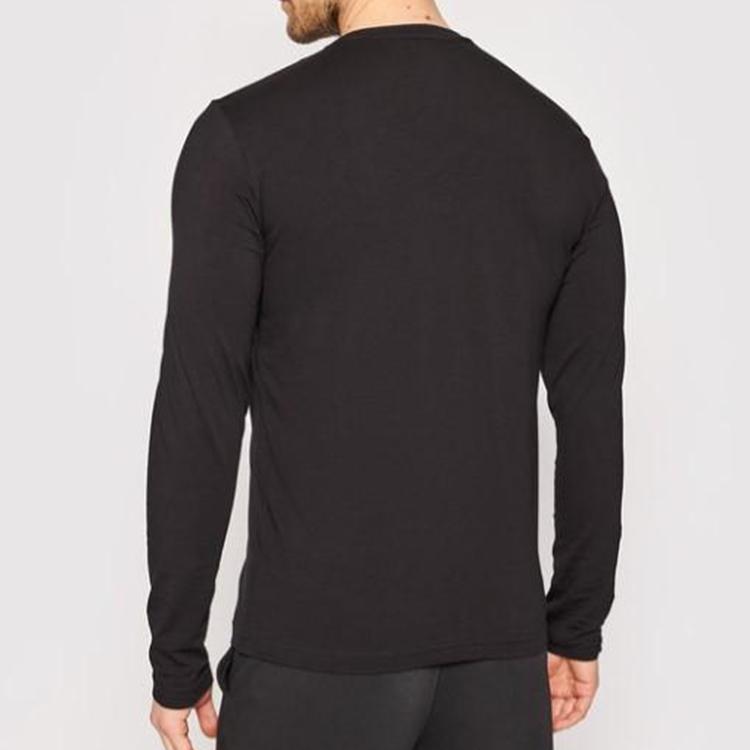Emporio Armani EA7 Осень/Зима 21 Футболка с длинным рукавом и круглым вырезом с буквенным принтом Мужские топы Черный 3KPT64-PJ03Z-1200