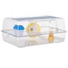 Hamster Cage, 2 Tier Gerbil Cage with Running Wheel, Water Bottle, Dish