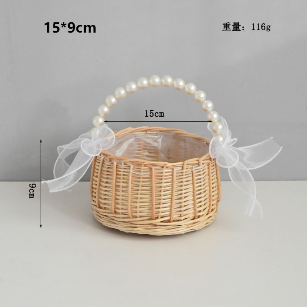 with Handles Imitation Rattan Handhold Basket Braid Storage Baskets Living Room Decoration