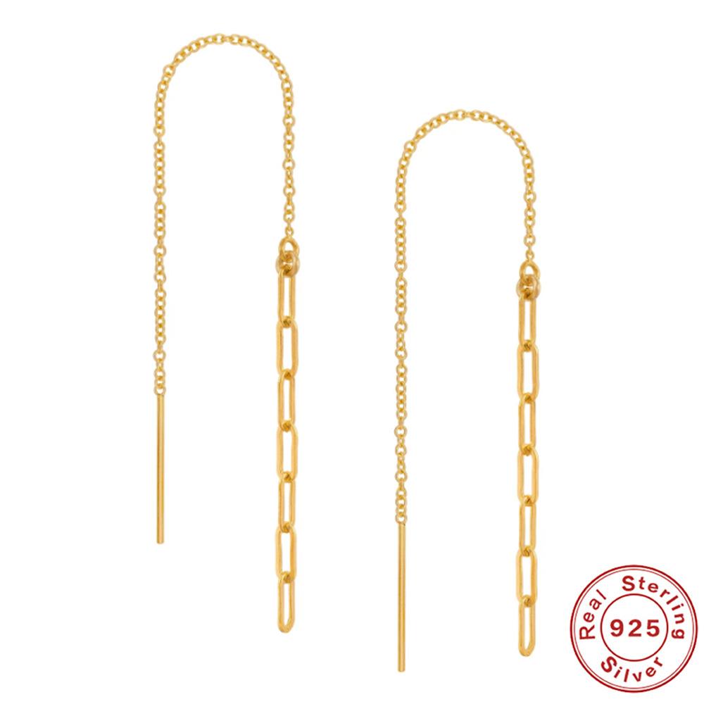 Серьги-кисточки из стерлингового серебра S925 с бриллиантами, серьги-мини-треугольники, серьги-скрепки, серьги-серьги, темпераментные серьги, женские