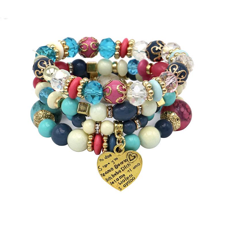 Bohemian Multilayer Turquoise Beaded Bracelet - European & American Travel Jewelry