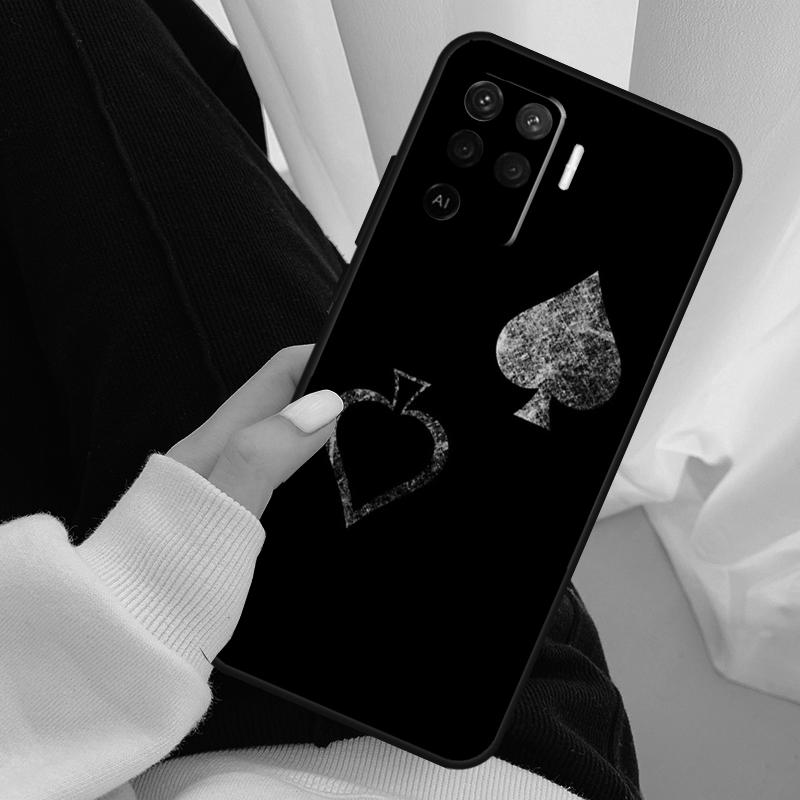 Кейс для телефона Oppo A40 A60 A80 A5 Pro A15 A16 A17 A57 A77 A94 A74 A54 A76 A96 A18 A38 A58 A78 A98 с изображением пиковой дамы
