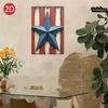Vintage Embossed Tin Sign Americana Blue Star Metal Wall Art Patriotic Red White Stripes for Home Barn Porch Garage Farm Garden