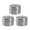 Magnetic Spice Tins Stainless Steel Spice Container Seasoning Jar Spice Jars Storage Box with Transparent Lid for Storing Herbs