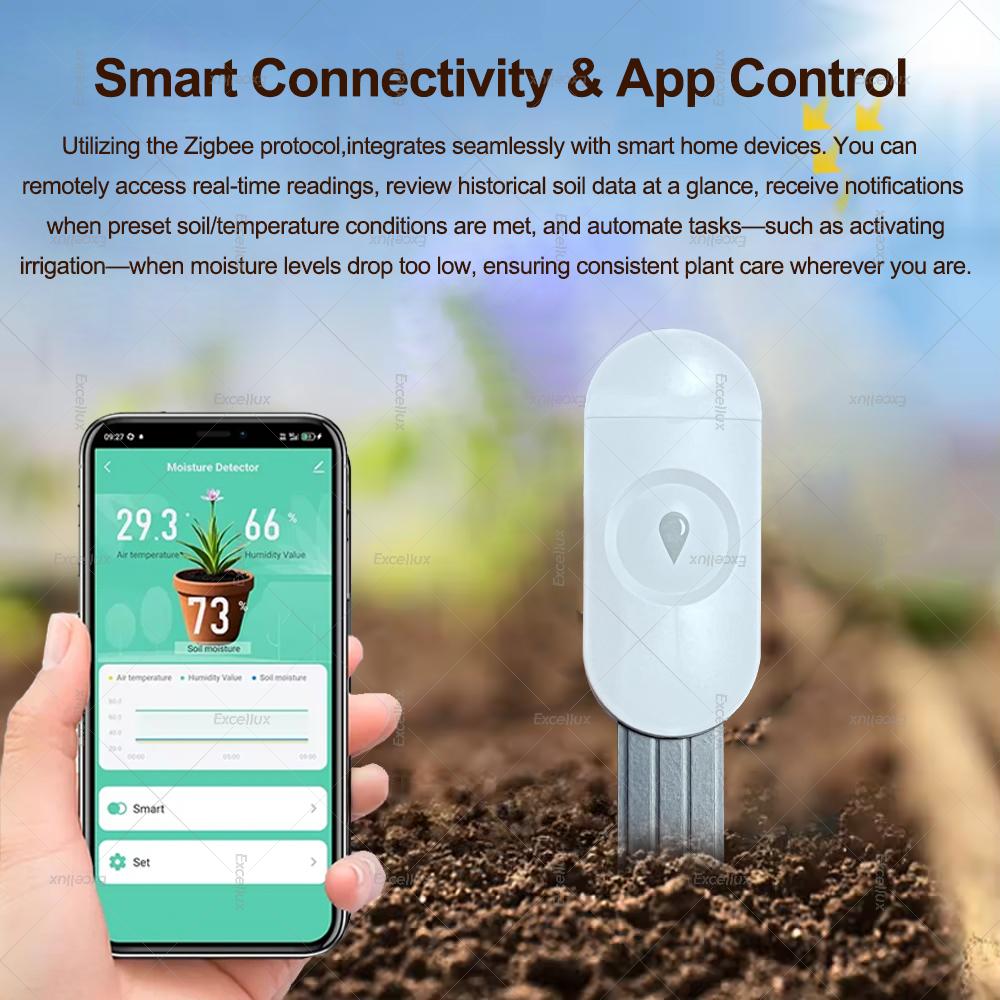 Tuya Smart Life Zigbee Soil Moisture Tester Temperature Hygrometer Meter Soil Sensor For Home Garden Automation Irrigation Z2M