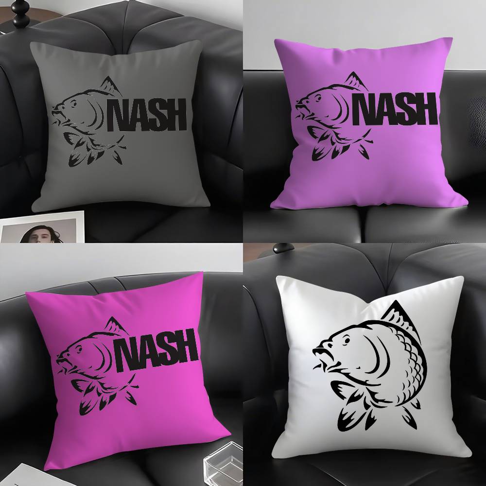Наволочка N-Nash Fishing Логотип Офисный Диван Кровать в Общежитии Спинка Короткий Плюш Двусторонняя Печать Домашняя Подушка