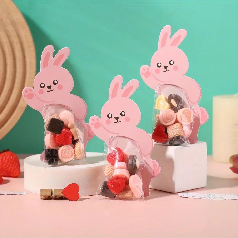 10pcs Creative Animal Card Cute Cartoon Baking Packaging Bag Rabbit Fox Card Candy Packaging
