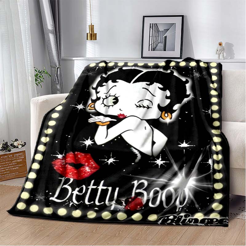 Cartoon Anime cute B-Boop MISS Super Soft Throws Blanket,Warm Cozy Blanket for Bed,Couch,Sofa,Bedroom,Living Room,Travel,Camping