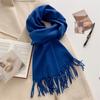 Luxury Wool Scarf For Women Fashion Warm Cashmere Scarves Korean Style Solid Knitted Shawl Wrap Pashmina Bandana Christmas Gift