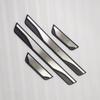 4PCS Plastic Stainless Steel Car Accessories Auto Door Sill Pedal Welcome Scuff Plate