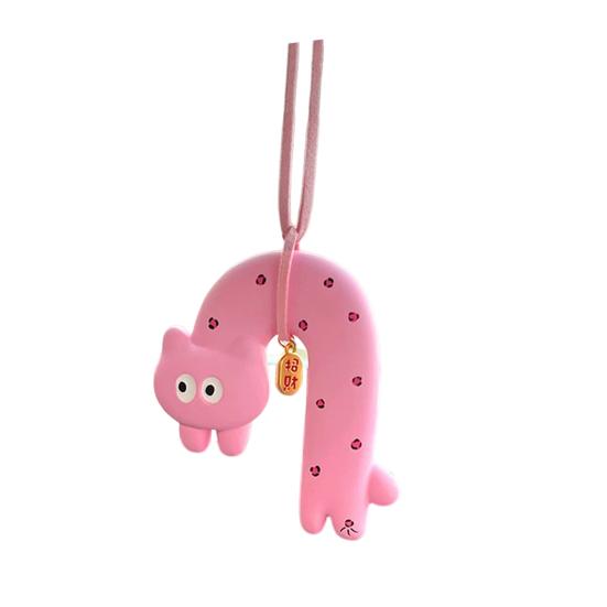 Милый кот, подвесное украшение для автомобиля с шнурком, легко устанавливается, ароматизатор, подвеска для зеркала заднего вида, подвеска для автомобильного зеркала