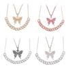 Trendy Butterfly Pendant Rhinestone Fashion Collars Necklace Bling Necklace  Necklace for Women