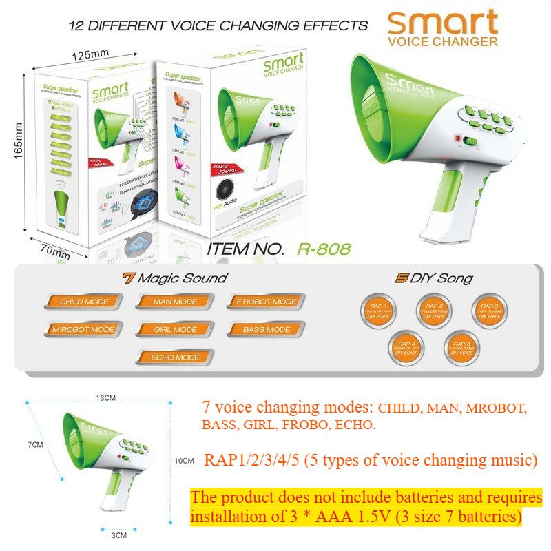 Мегафон-игрушка для изменения голоса для детей высшего качества - Электрический громкоговоритель для ролевых игр и реквизит для розыгрышей Лучший электронный подарок на рождественскую вечеринку