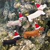 Christmas Ornament Animal Dog Dachshund Shape Xmas Tree Hanging Decoration 2023 New Year Window Pendant Children Gifts