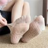 1 Pair Women Bowknot Hollow Out Mesh Socks Breathable Ballet Style No Show Socks
