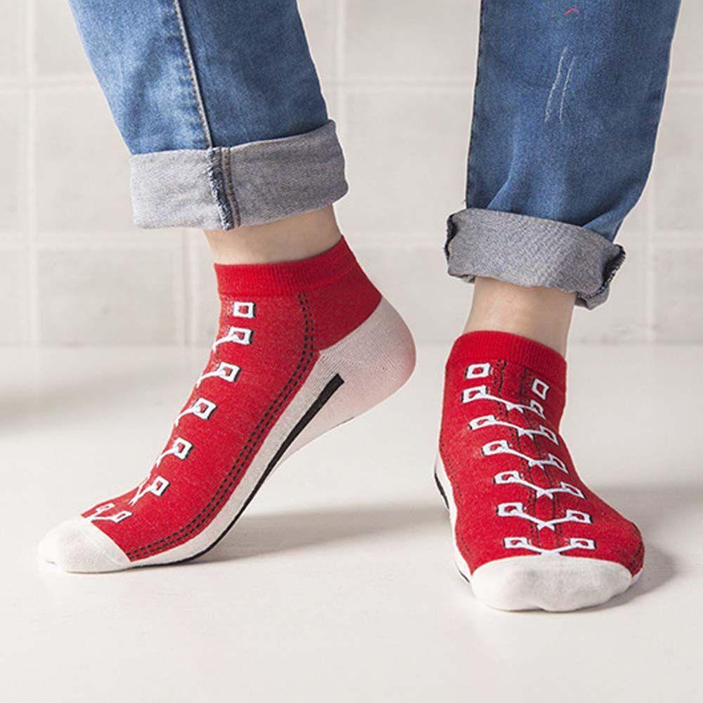 Shoes Pattern Comfortable Casual Cotton Low-top Socks Boat Socks Women Hosiery Men's Short Socks
