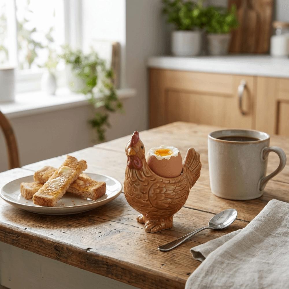 Smooth Surface Chicken Egg Holder Cartoon Boiled Egg Stand Unique Egg Tray Cup Ornament Home Use