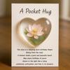 Birth Flower Pocket Hug with Healing Encouragement Poems Birth Flower Clear Heart Keepsake Portable Sentimental