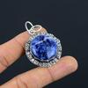 Natural Sodalite Gemstone Indian Jewelry 925 Sterling Silver Pendant For Women