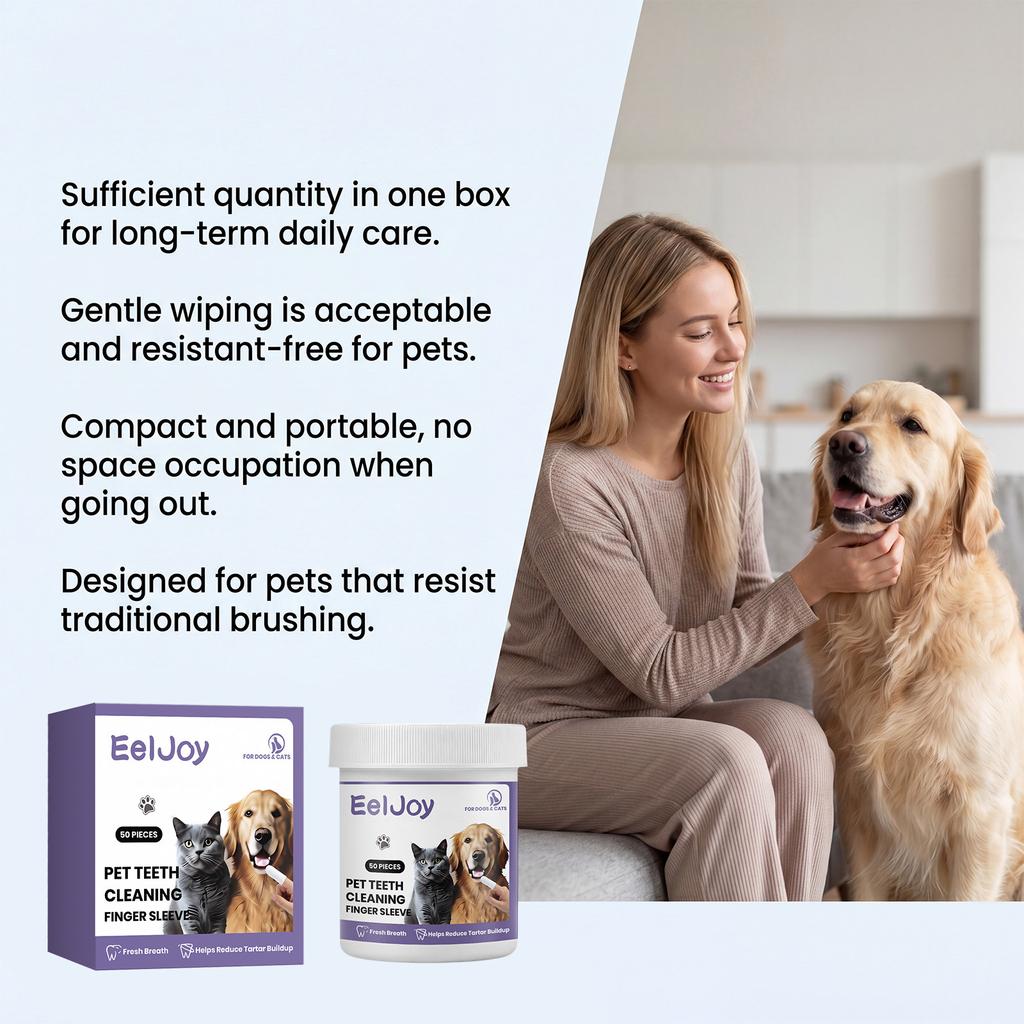 Pet teeth cleaning finger cover wipes, gentle cleaning, fresh breath cleaning teeth, cat and dog dental care
