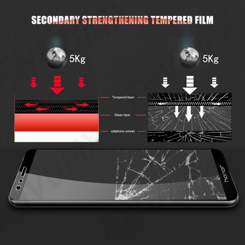 3PCS Hardness Tempered Glass For Huawei Honor 8 9 Lite V9 Play View 10 V10 Screen Protector Honor 7X 7A 7C 7S Protective Glas Film