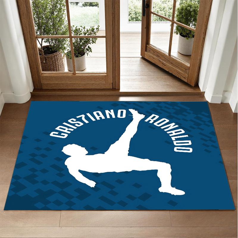 Cristiano Ronaldo Design Crystal Velvet Rug Soft Decorative Mat for Bedroom Entrance