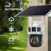 Triple-Screen Solar-Powered Surveillance Camera: 360° Outdoor Day-Night Full-Color Remote Wireless 4G/Wifi Camera Three-screen Surveillance
