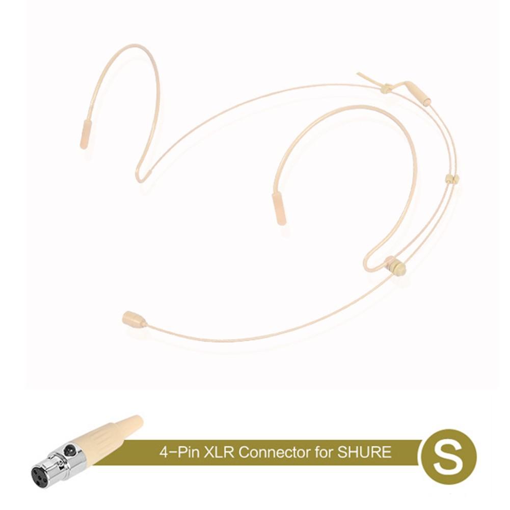 Headset Mic 1.2m Double Earhook For Shure Wireless