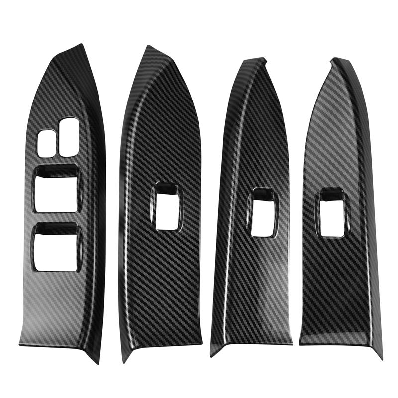 WO-For Mitsubishi Pajero 2007- Car Inner Window Lift Switch Button Panel Cover Trim Frame Decorative Accessories