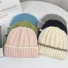 Korean Style Fashion Autumn and Winter Contrasting Hat Wool Hat Warmth Thick Ear Protection Women's Versatile Japanese Knitted Hat Trend