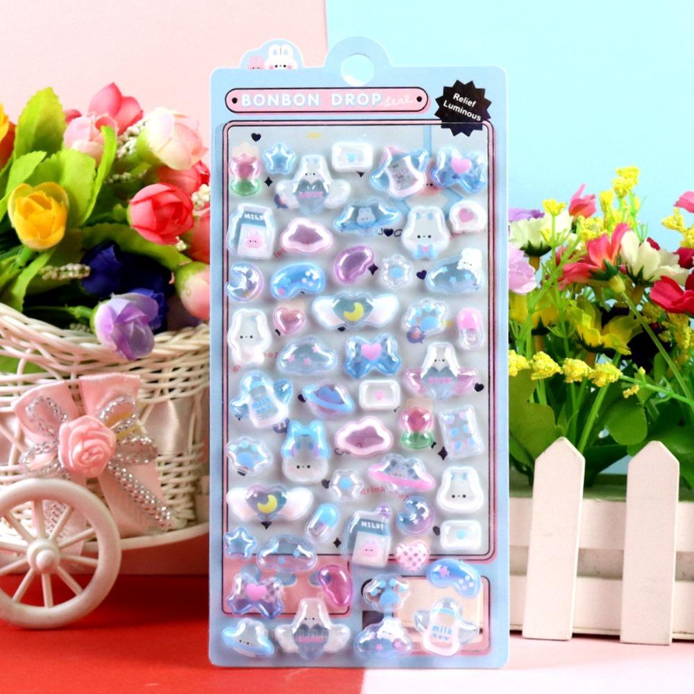 DIY Animal Sticker Waterproof Crystal Stickers Funny Stationery Sticker  Mobile Phone Decoration