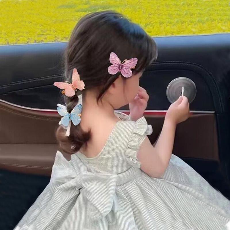 Children's Cute Butterfly Hairpins Sweet Colorful Hair Clips Headwear Korean Rhinestone Barrettes for Baby Girl Hair Accessories