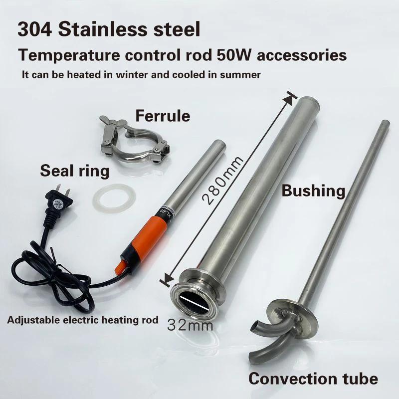 Термостатическая пивная банка Винная бочка из нержавеющей стали Температурно-контролируемая ферментация вина Виски Ферментная бочка для пива