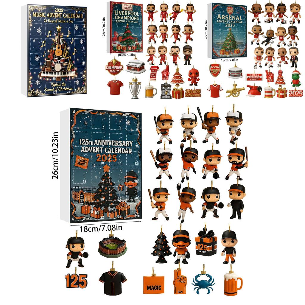 Арсенал Ливерпуль Футбол Акриловый Рождественский Блайнд Бокс Украшение на Елку с Мультяшными Персонажами для Праздничного Декора