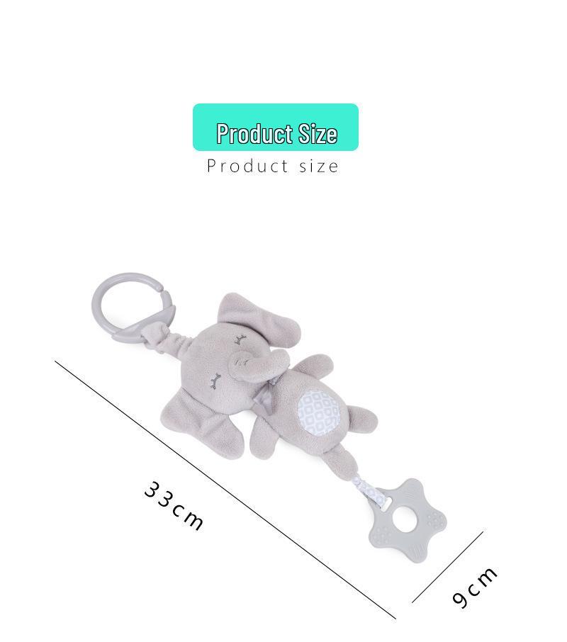 Детская музыкальная плюшевая игрушка-подвеска с прорезывателем в виде мишки и зайчика - Многофункциональная развивающая подвесная игрушка для кроваток и автокресел