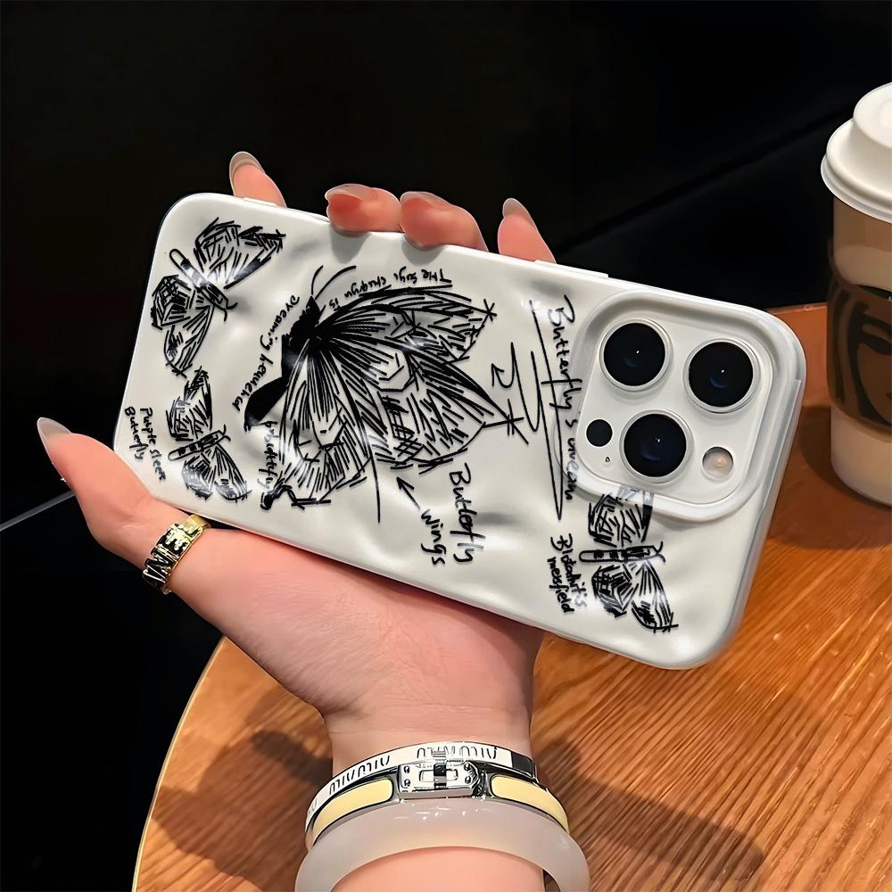 Colorful Line Butterfly Phone Case For IPhone 17 Air 16 15 14 13 12 11 Pro Max Cover Case For IPhone 16 15 14 Plus Case Funda