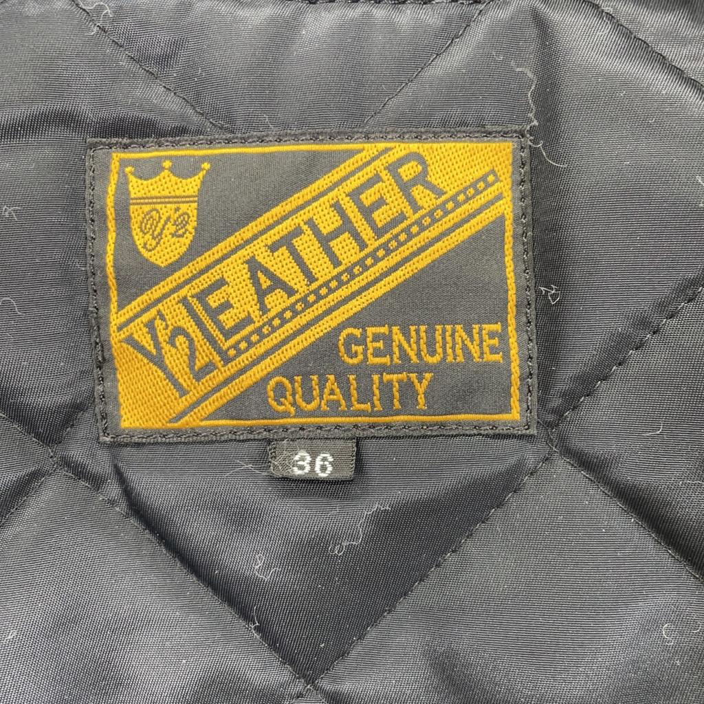 Y'2 LEATHER Black TB-136 Suede x Leather Rib Jacket Jacket 36 blackUsed