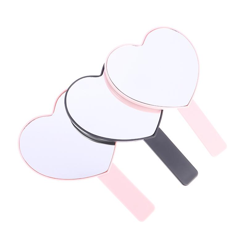 Накладное косметическое зеркало для наращивания ресниц, зеркало для макияжа в форме сердца с ручкой, ручное зеркало, компактные зеркала для спа-салонов