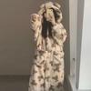 Пижамная ночная рубашка с капюшоном из кораллового флиса с изображением медведя для девочек – теплая, уютная, милая и утепленная для осени и зимы