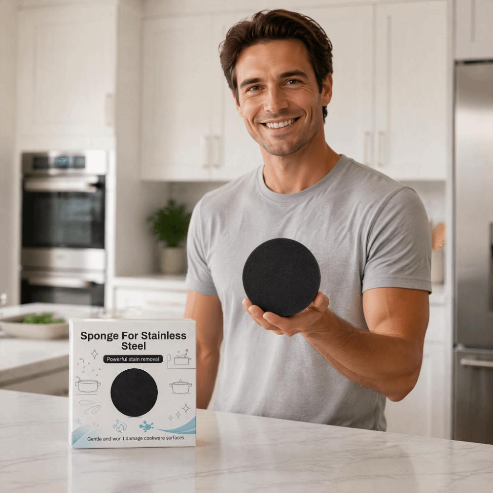 Black Stainless Steel Sponge Scratch Resistant Kitchen Sponge Cleaning Sponge Kitchen Utensils